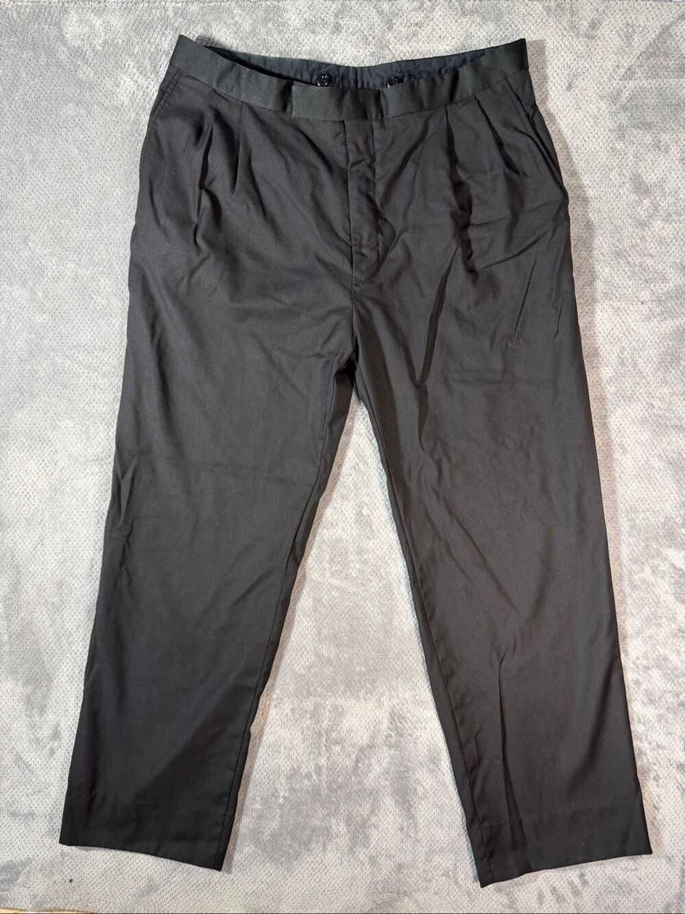 Brooks Brothers Golden Fleece Milano 44L39W Black Tuxedo Pant Satin Stripe Italy